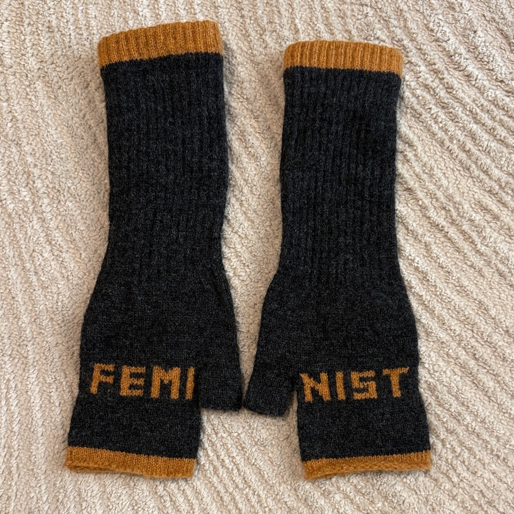 Black and Brown Fingerless Gloves